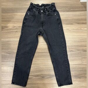 Express, Size 4, Black Mom Jeans, cropped ankle length with elastic waist